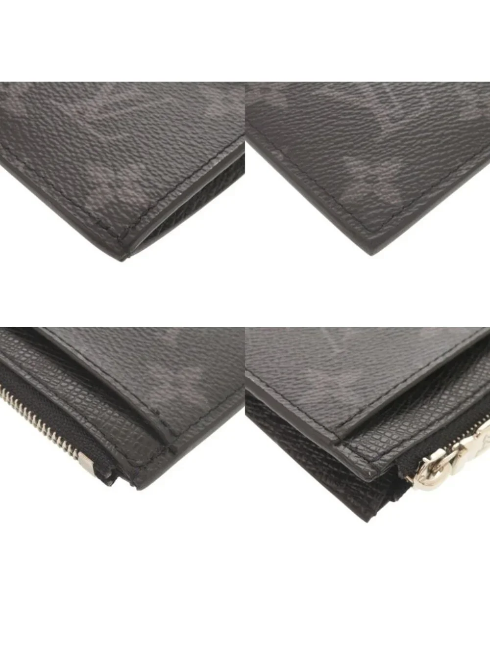 Louis Vuitton Coin Card Holder Taigarama Monogram Eclipse Taiga IC Black Case